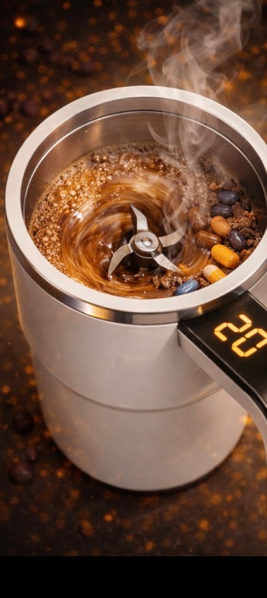 Smart Mixing Cup – Dein selbstrührender Kaffee- & Proteinbecher | Kein Schütteln, kein Stress – einfach genießen