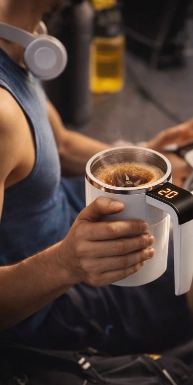 Smart Mixing Cup – Dein selbstrührender Kaffee- & Proteinbecher | Kein Schütteln, kein Stress – einfach genießen
